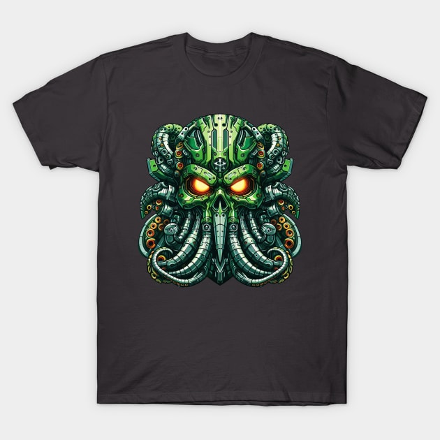 Biomech Cthulhu Overlord S01 D53 T-Shirt by Houerd